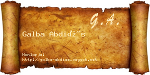 Galba Abdiás névjegykártya